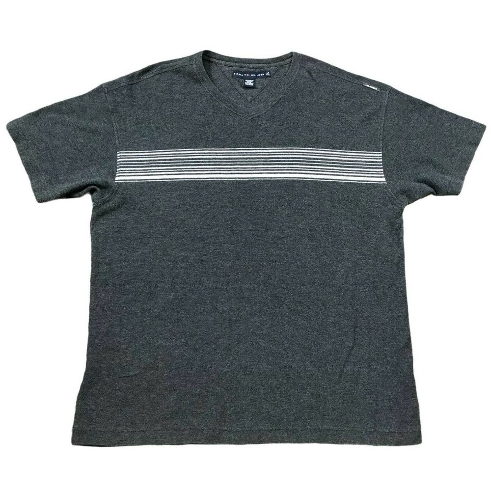 Tommy Hilfiger Mens XL V-Neck T-Shirt Short Sleeve